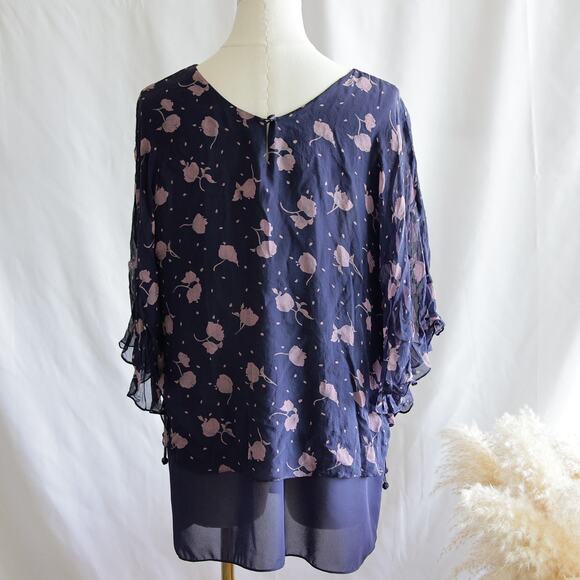 Anina Vintage silk layered top size L - Picture 4 of 4